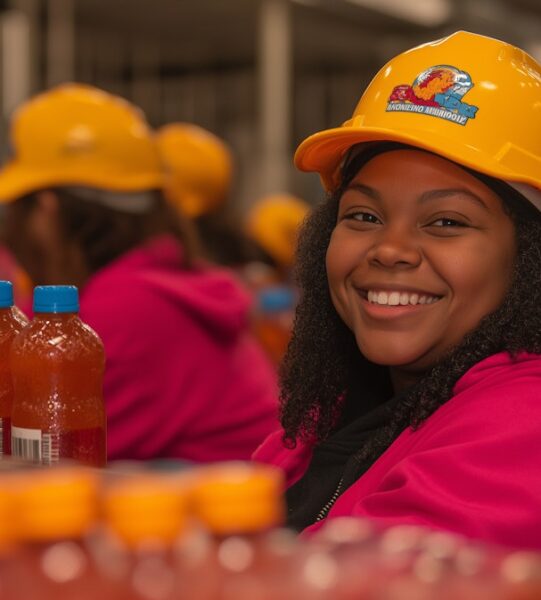 Smiling Woman in Factory Smiling Woman in Factory